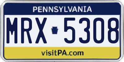 PA license plate MRX5308