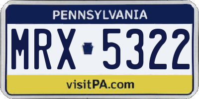 PA license plate MRX5322