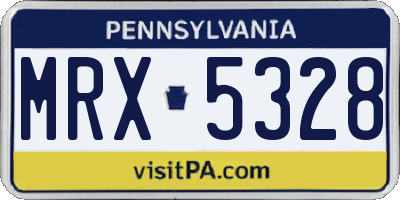PA license plate MRX5328