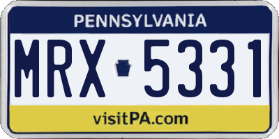 PA license plate MRX5331