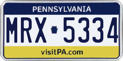 PA license plate MRX5334
