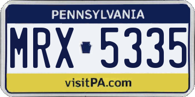 PA license plate MRX5335