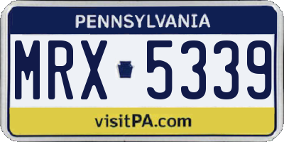 PA license plate MRX5339