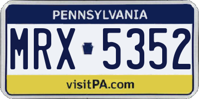 PA license plate MRX5352