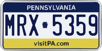 PA license plate MRX5359