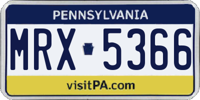 PA license plate MRX5366