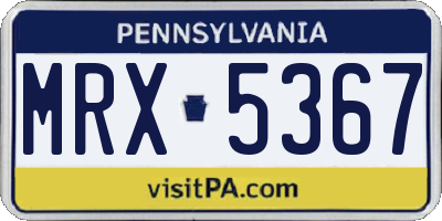 PA license plate MRX5367