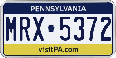 PA license plate MRX5372