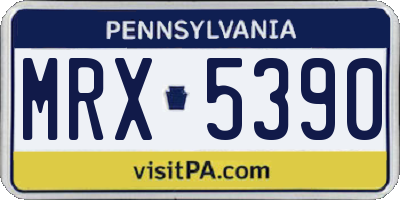 PA license plate MRX5390