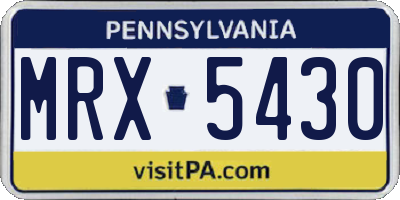PA license plate MRX5430