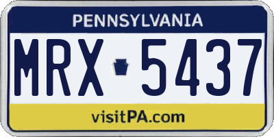 PA license plate MRX5437