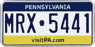 PA license plate MRX5441