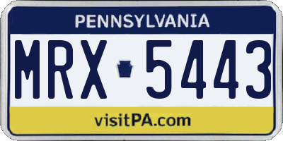 PA license plate MRX5443