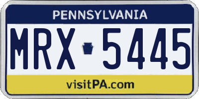 PA license plate MRX5445