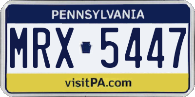 PA license plate MRX5447
