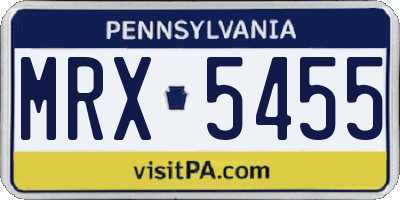 PA license plate MRX5455