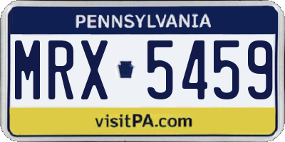 PA license plate MRX5459