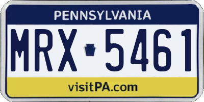 PA license plate MRX5461