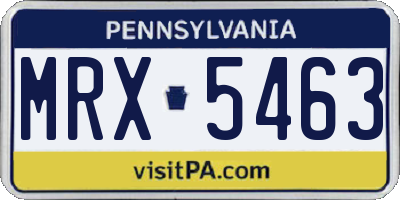 PA license plate MRX5463