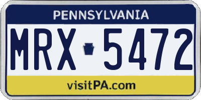 PA license plate MRX5472