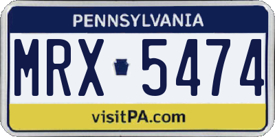 PA license plate MRX5474