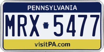 PA license plate MRX5477