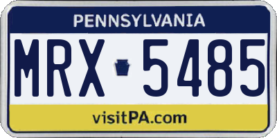 PA license plate MRX5485