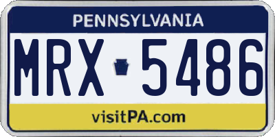 PA license plate MRX5486