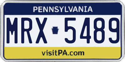 PA license plate MRX5489