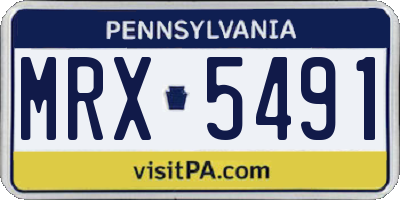 PA license plate MRX5491