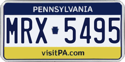 PA license plate MRX5495