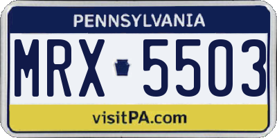 PA license plate MRX5503