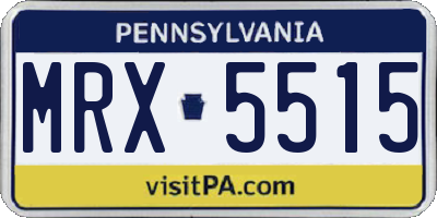 PA license plate MRX5515