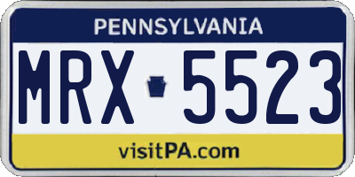 PA license plate MRX5523