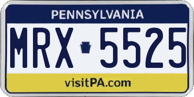 PA license plate MRX5525