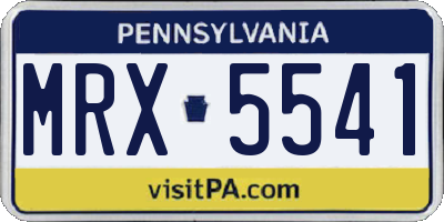 PA license plate MRX5541