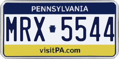 PA license plate MRX5544