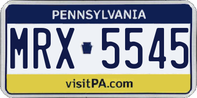 PA license plate MRX5545