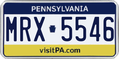 PA license plate MRX5546