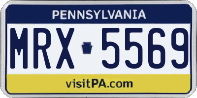 PA license plate MRX5569