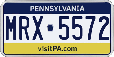 PA license plate MRX5572
