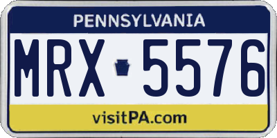 PA license plate MRX5576
