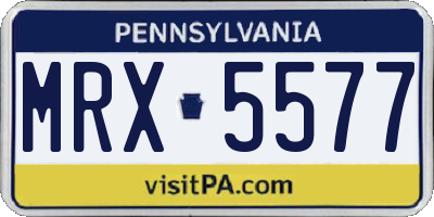 PA license plate MRX5577