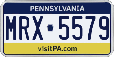 PA license plate MRX5579