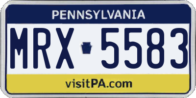 PA license plate MRX5583