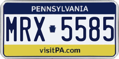 PA license plate MRX5585