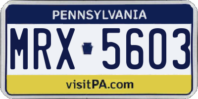 PA license plate MRX5603