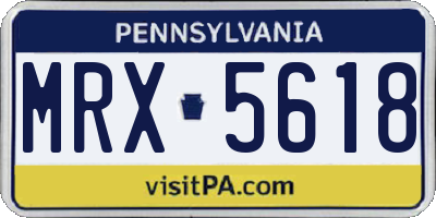 PA license plate MRX5618