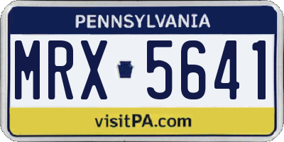 PA license plate MRX5641