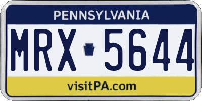 PA license plate MRX5644